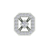 18k White Gold Round Brilliant Cut Dainty Diamond Nose Pin with Screwback of 0.06 Carat